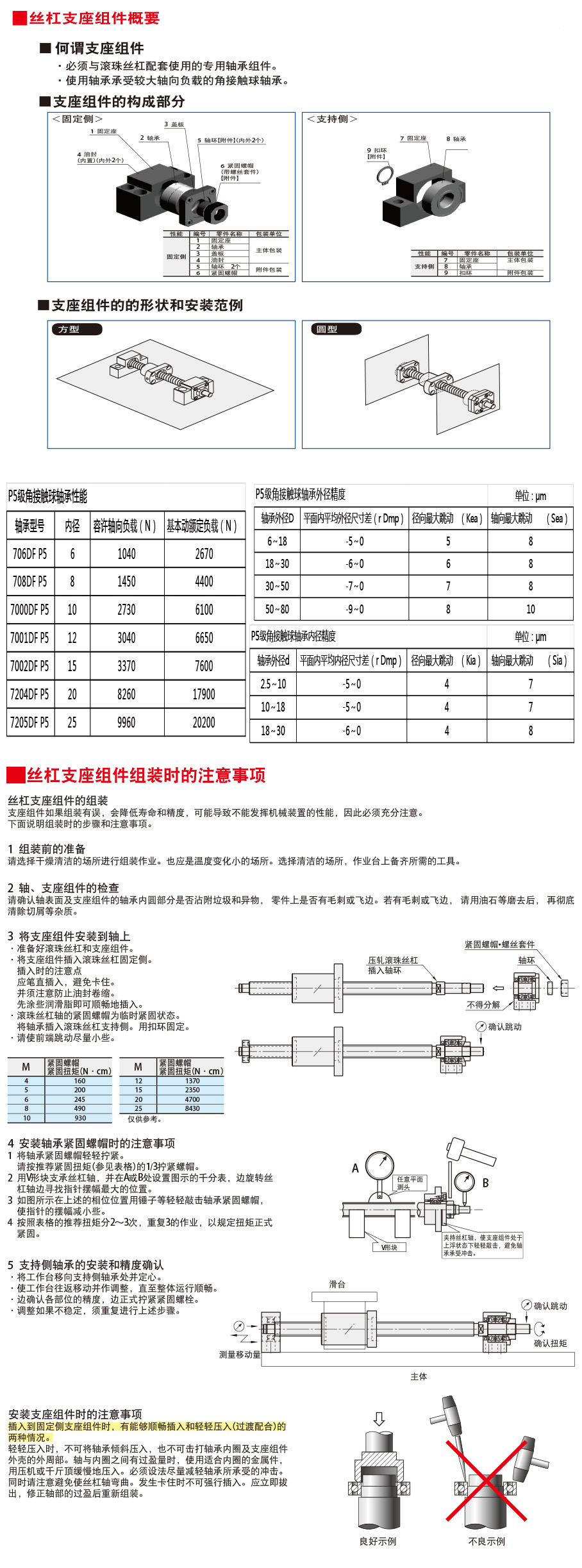 滚珠丝杠支撑座技术参考