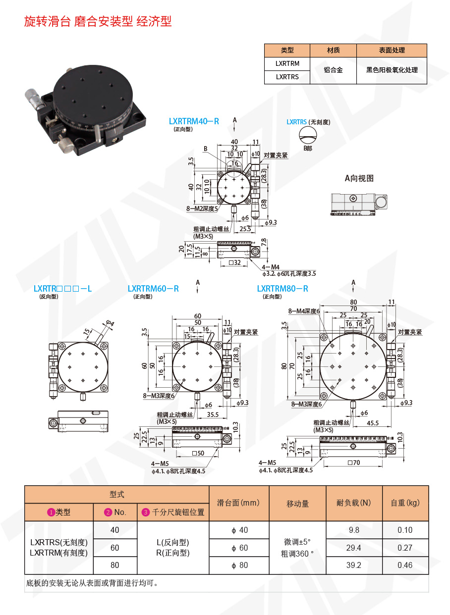 1旋转滑台 磨合安装型 经济型1