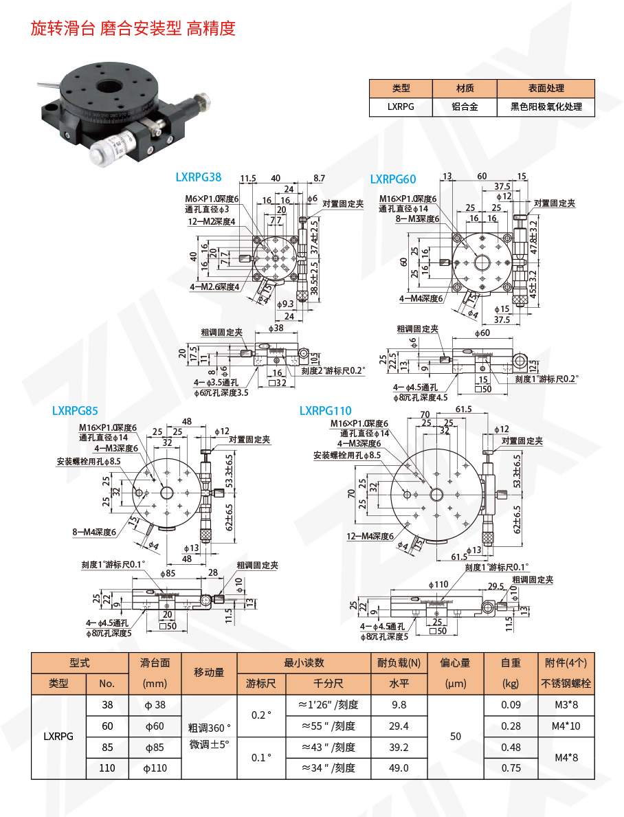 2旋转滑台 磨合安装型 高精度2